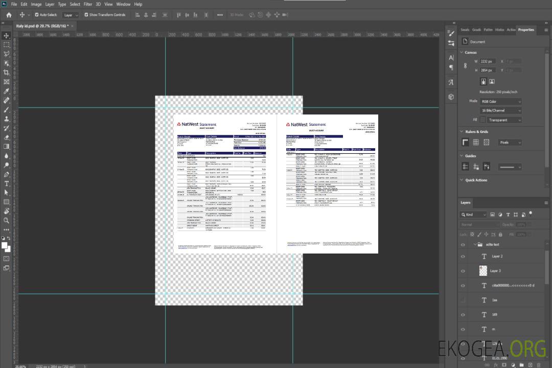 Modèle de relevé bancaire Natwest du Royaume-Uni au format Excel et PDF (2 pages) template